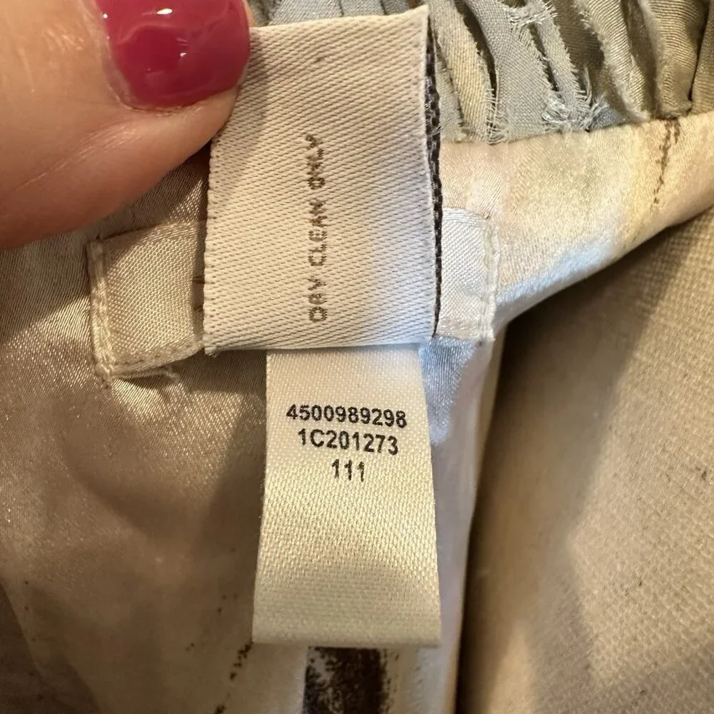 Chicos Blazer Jacket Women’s Size 1 Light Green Metallic Silky Raw Edge - Picture 8 of 15